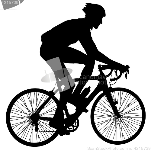 Image of Silhouette of a cyclist male. illustration