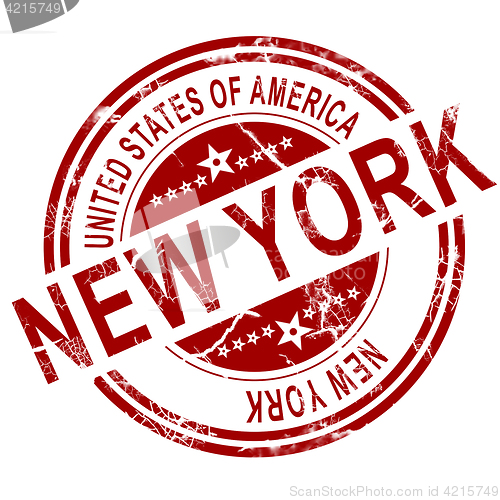 Image of New York stamp with white background