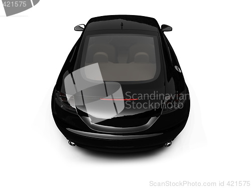Image of isolated black car back view