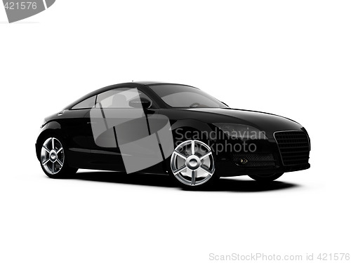 Image of isolated black car front view