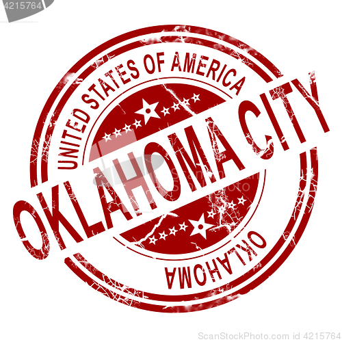 Image of Oklahoma City stamp with white background