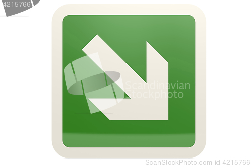 Image of Green down right arrow sign