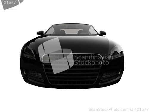 Image of isolated black car front view