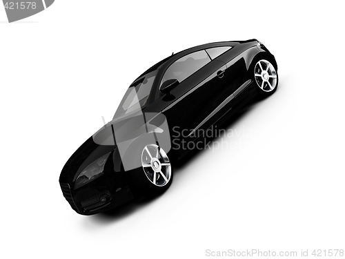 Image of isolated black car front view