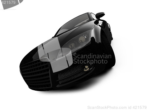 Image of isolated black car front view