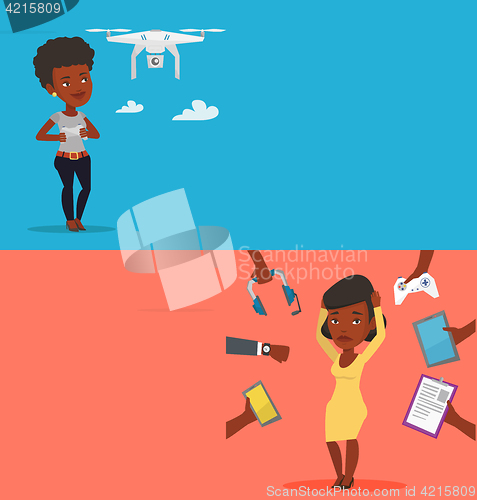 Image of Two technology banners with space for text.