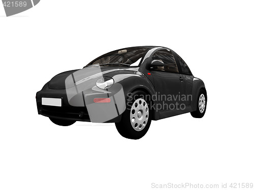 Image of isolated black bug car front view 01