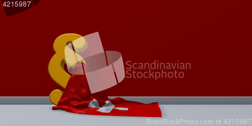 Image of paragraph symbol and flag of switzerland - 3d rendering