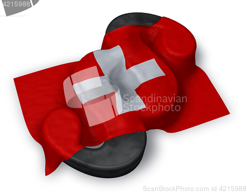 Image of paragraph symbol and flag of switzerland - 3d rendering