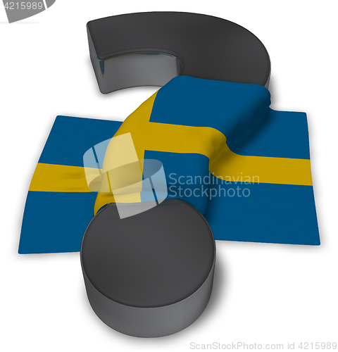 Image of question mark and flag of sweden - 3d illustration