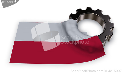 Image of gear wheel and flag of poland - 3d rendering