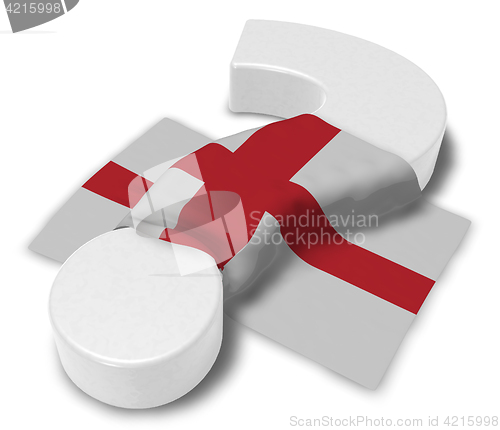Image of question mark and flag of england - 3d illustration