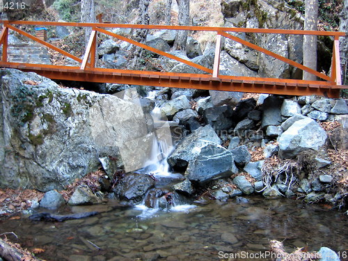 Image of Wooden bridge. Troodos. Cyprus