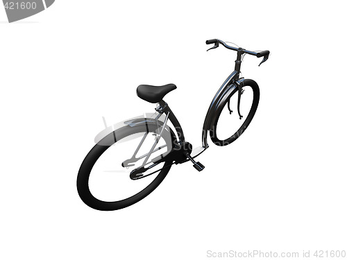 Image of Bicycle isolated moto back view 01