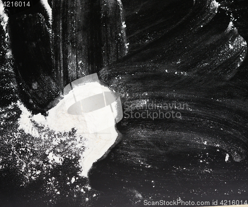Image of powder(flour) on black