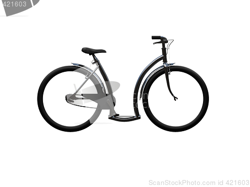 Image of Bicycle isolated moto side view
