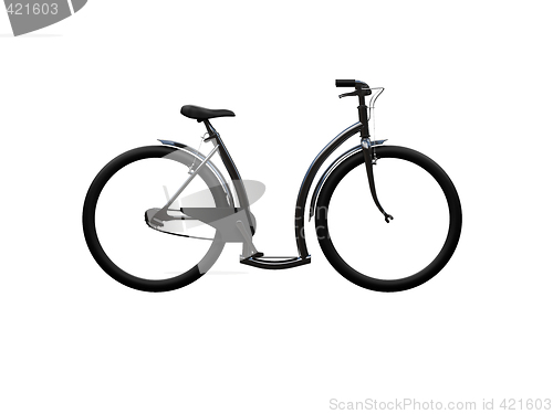 Image of Bicycle isolated moto side view