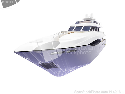 Image of Big yacht isolated front view