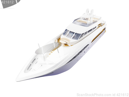 Image of Big yacht isolated front view