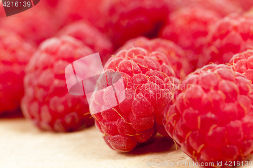 Image of Red ripe raspberries