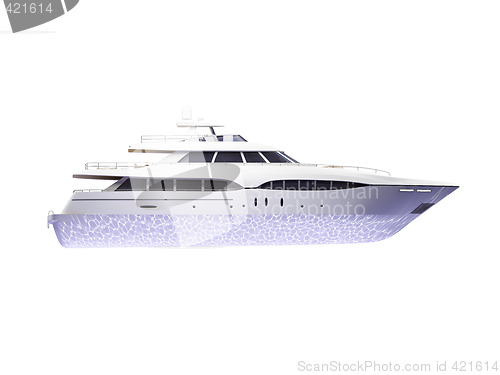 Image of Big yacht isolated side view