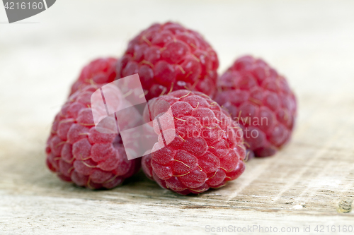 Image of Red ripe raspberries