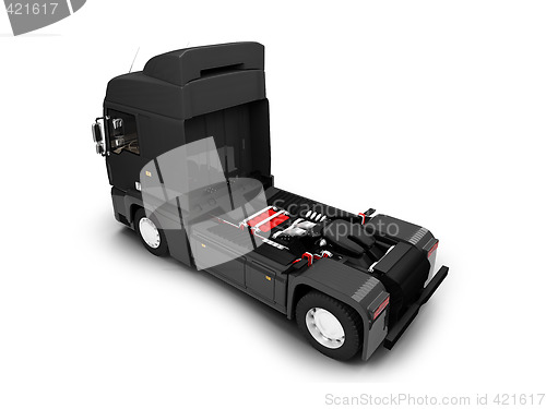 Image of Bigtruck isolated black back view