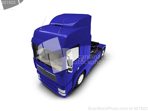 Image of Bigtruck isolated blue front view