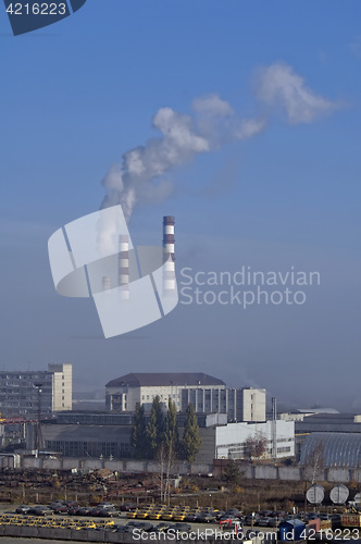 Image of City Energy and Warm Power Factory in fog