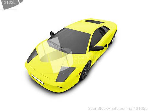 Image of Ferrari isolated yellow front view