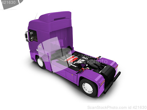 Image of Bigtruck isolated purple back view