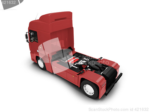 Image of Bigtruck isolated red back view