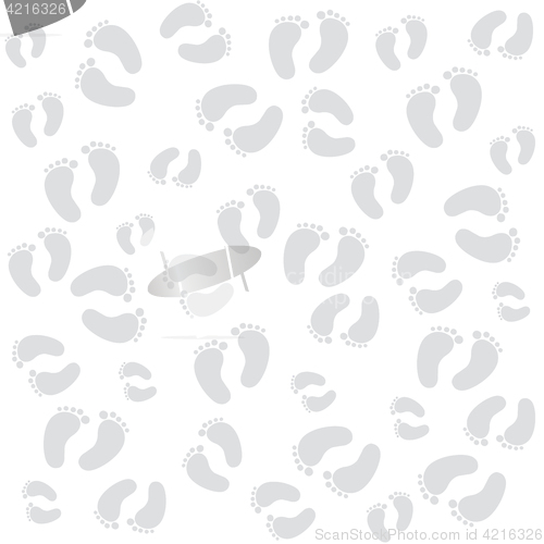 Image of white texture with baby footprints