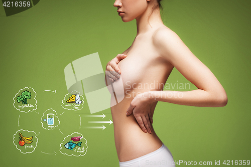 Image of The collage about health, diet and food concept