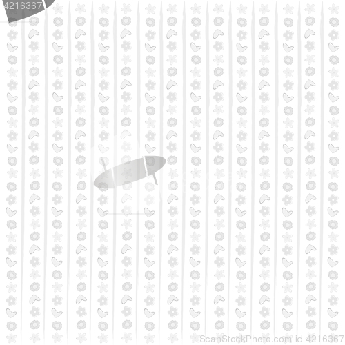 Image of white background texture with hearts and flowers
