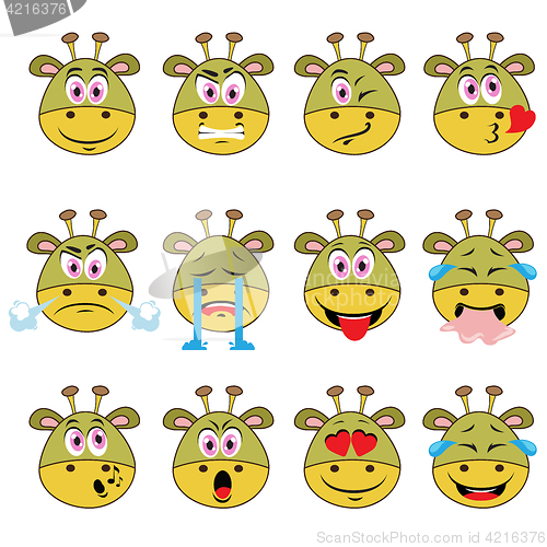 Image of Monster Emojis Set of Emoticons Icons Isolated