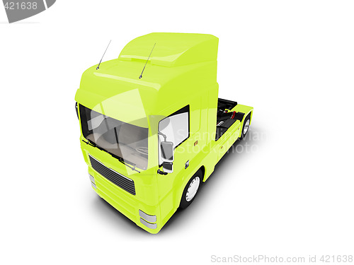 Image of Bigtruck isolated yellow front view