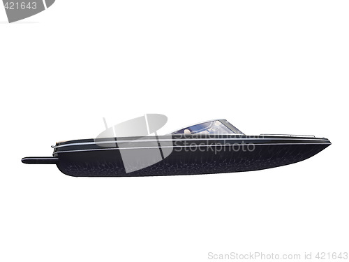 Image of Black Boat isolated side view