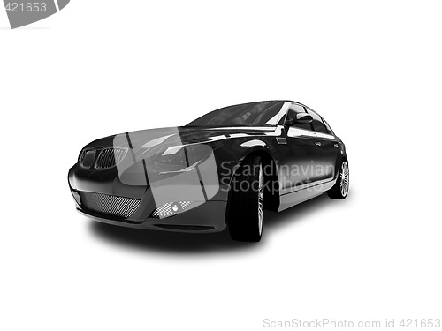 Image of  isolated black car front view 01