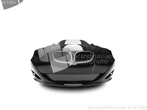 Image of isolated black car front view 02