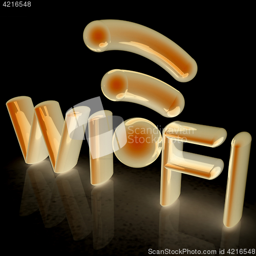 Image of WiFi symbol. 3d illustration