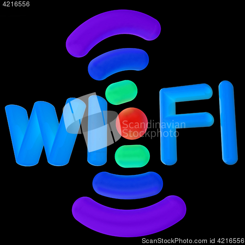 Image of color wifi icon. 3d illustration