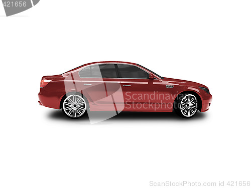 Image of isolated red car side view