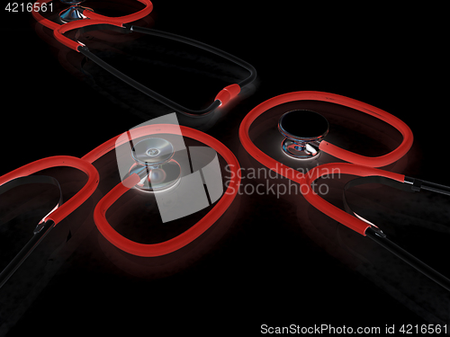 Image of stethoscope. 3d illustration