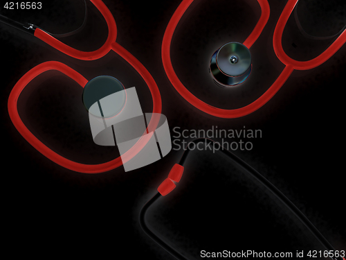 Image of stethoscope. 3d illustration