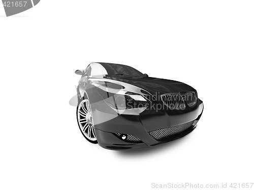 Image of isolated black car front view 04