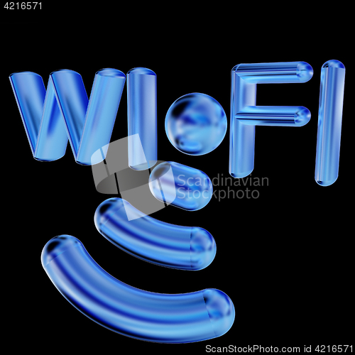 Image of Gold wifi iconl. 3d illustration