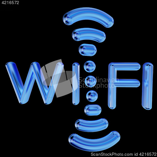 Image of Gold wifi icon for new year holidays. 3d illustration