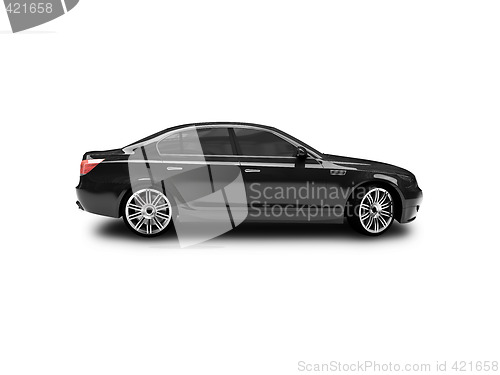 Image of  isolated black car side view