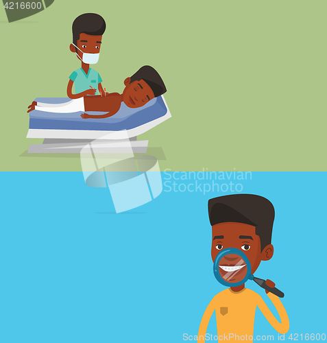 Image of Two medical banners with space for text.